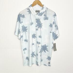 Mens PGA Tour Mens Palm Print Performance Polo Shirt Size Large